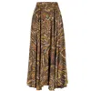 Teodora Milano Women's Gold / Brown Taormina Silk Long Skirt Gold