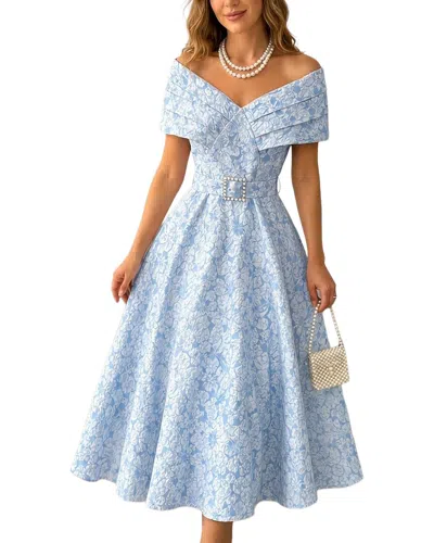 Teodora Off-the-shoulder Maxi Dress In Blue