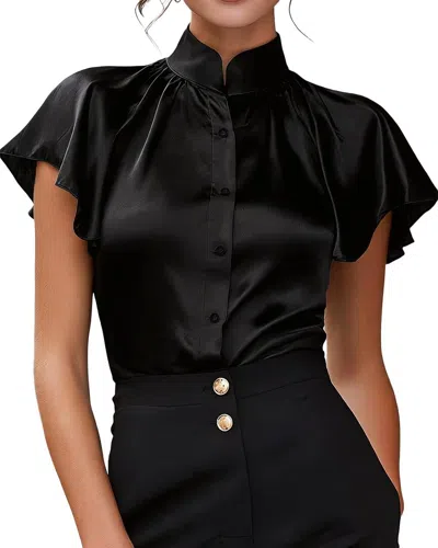 Teodora Short Sleeve Blouse In Black