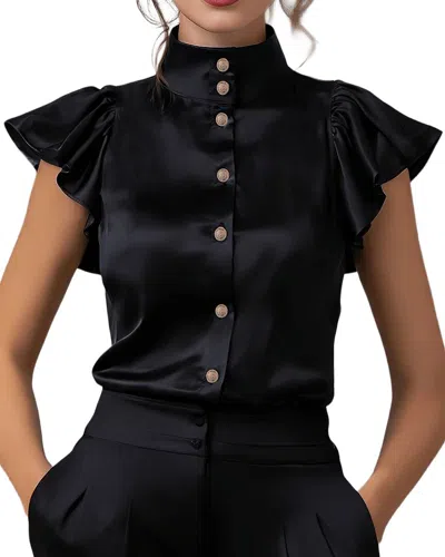 Teodora Short Sleeve Blouse In Black