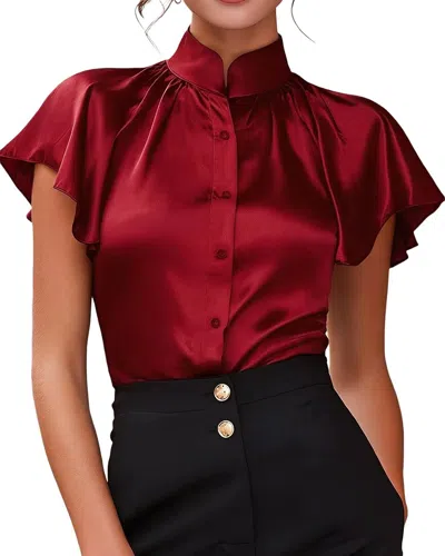 Teodora Short Sleeve Blouse In Red