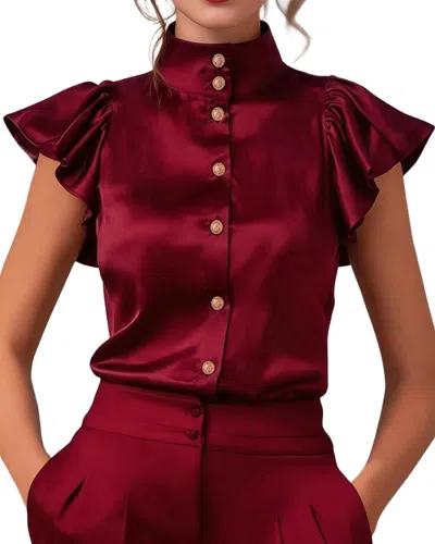Teodora Short Sleeve Blouse In Red