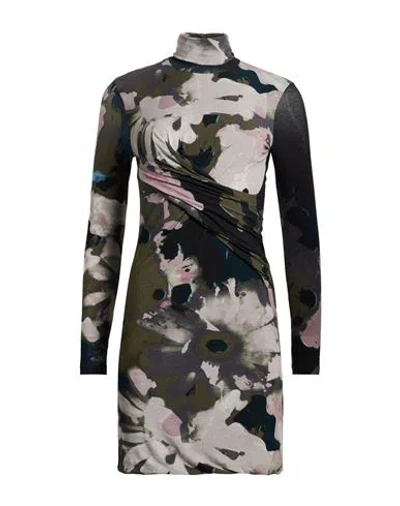 Ter De Caractère Woman Mini Dress Military Green Size 12 Viscose, Elastane