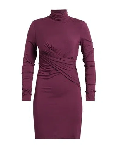 Ter De Caractère Woman Mini Dress Plum Size 10 Viscose, Elastane In Purple