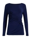 Ter De Caractère Woman T-shirt Navy Size 10 Viscose, Elastane In Blue
