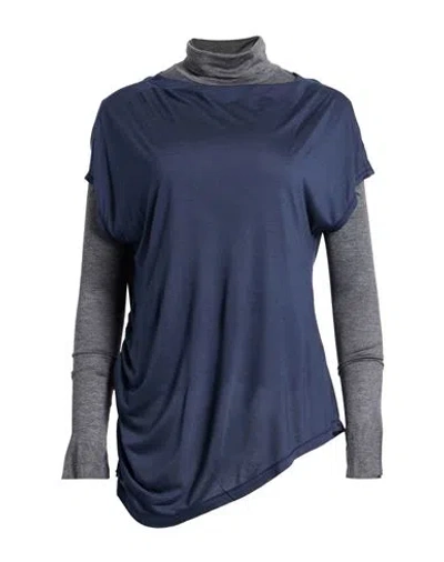 Ter De Caractère Woman T-shirt Navy Size 12 Modal In Blue