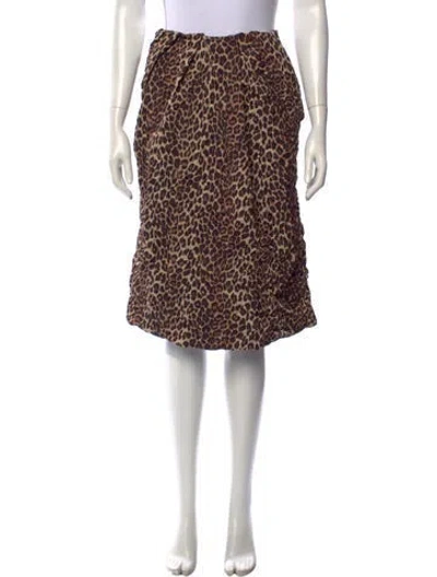 Pre-owned Ter Et Bantine Animal Print Midi Length Skirt W/ Tags In Black