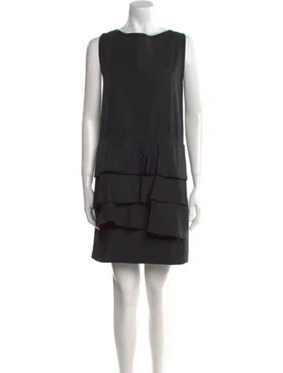 Pre-owned Ter Et Bantine Bateau Neckline Mini Dress In Black