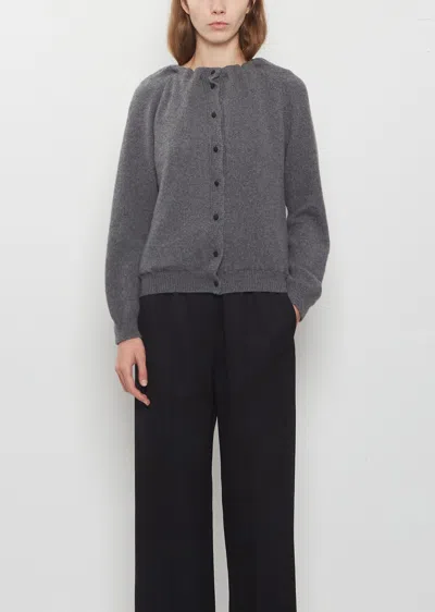 Ter Et Bantine Cashmere Gathered Neckline Cardigan In Gray