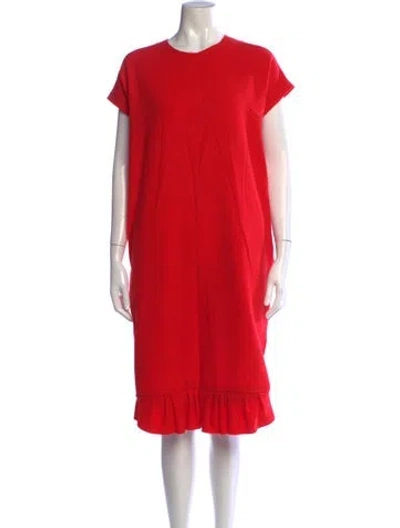 Pre-owned Ter Et Bantine Cashmere Midi Length Dress In Red