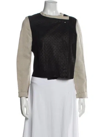 Pre-owned Ter Et Bantine Colorblock Pattern Biker Jacket In Black