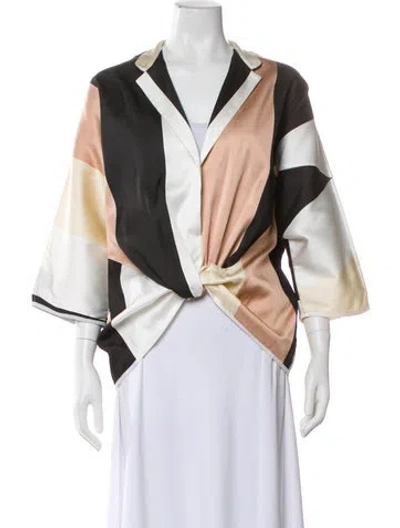 Pre-owned Ter Et Bantine Colorblock Pattern Blazer In Black