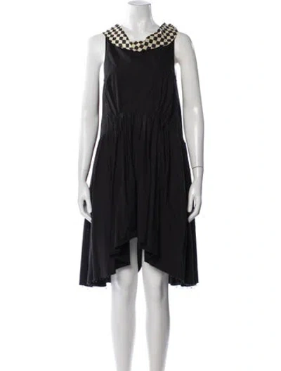 Pre-owned Ter Et Bantine Colorblock Pattern Midi Length Dress In Black
