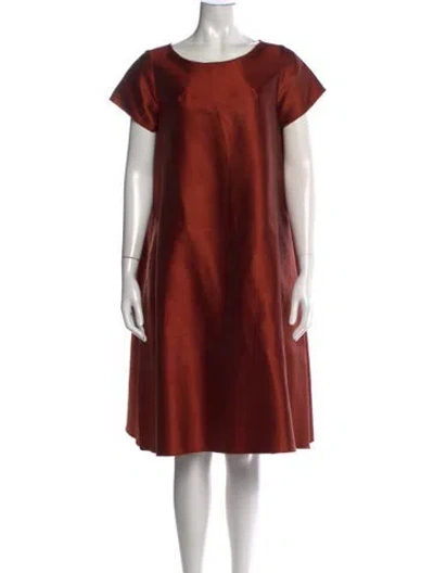Pre-owned Ter Et Bantine Crew Neck Midi Length Dress In Orange