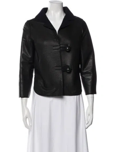 Pre-owned Ter Et Bantine Lamb Leather Biker Jacket In Blue