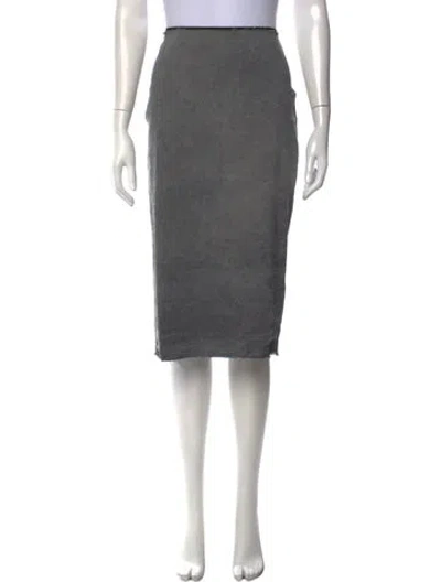 Pre-owned Ter Et Bantine Linen Midi Length Skirt In Grey/metallic