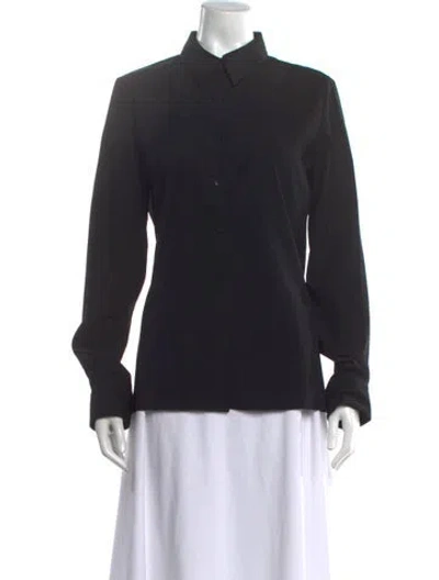 Pre-owned Ter Et Bantine Long Sleeve Button-up Top In Black