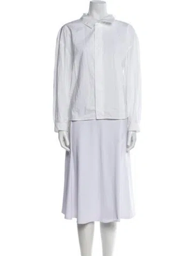Pre-owned Ter Et Bantine Mock Neck Long Sleeve Tunic In White