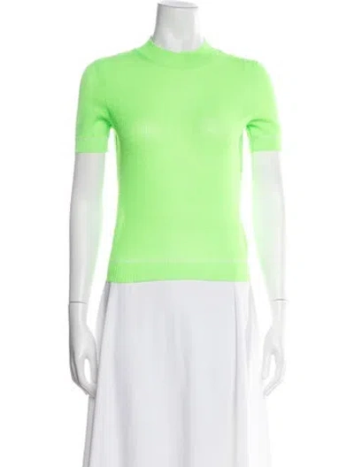 Pre-owned Ter Et Bantine Mock Neck Short Sleeve Top In Green