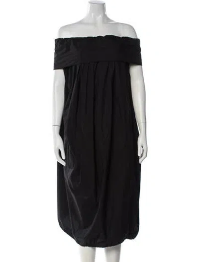 Pre-owned Ter Et Bantine Off-the-shoulder Midi Length Dress In Black