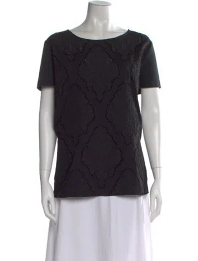 Pre-owned Ter Et Bantine Patterned Crew Neck Top In Black