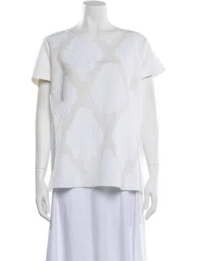 Pre-owned Ter Et Bantine Patterned Crew Neck Top In White