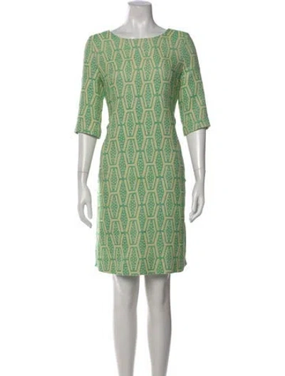 Pre-owned Ter Et Bantine Patterned Knee-length Dress In Green