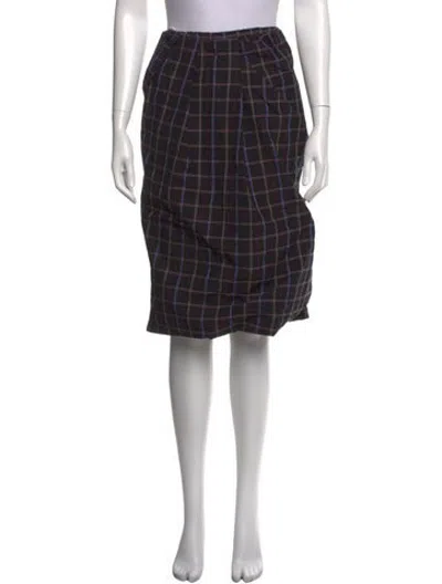 Pre-owned Ter Et Bantine Plaid Print Midi Length Skirt In Black