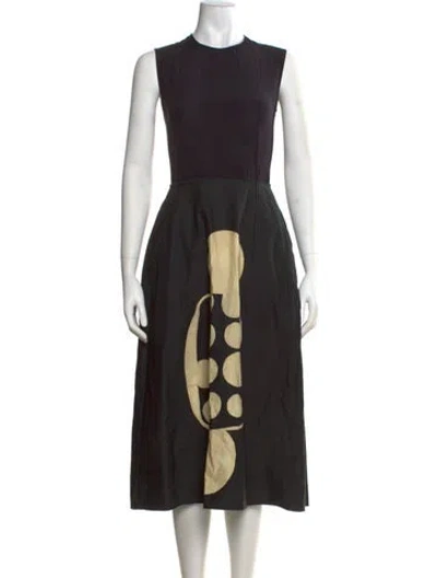 Pre-owned Ter Et Bantine Printed Long Dress In Black