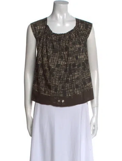 Pre-owned Ter Et Bantine Printed Scoop Neck Top In Multi