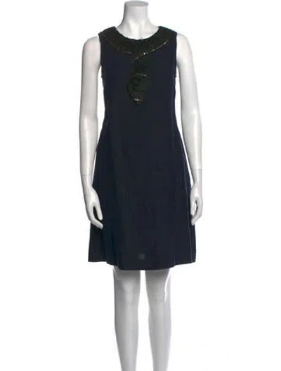 Pre-owned Ter Et Bantine Scoop Neck Mini Dress In Blue