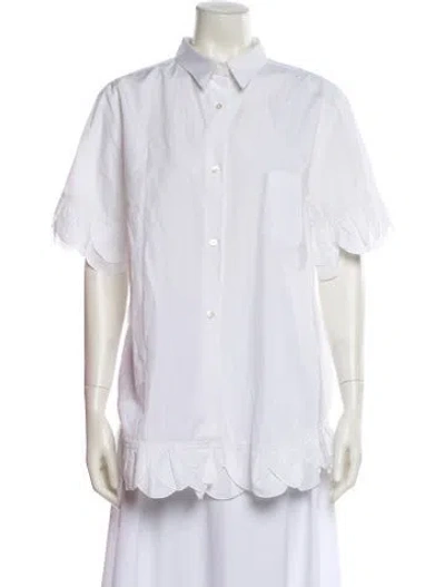 Pre-owned Ter Et Bantine Short Sleeve Button-up Top In White