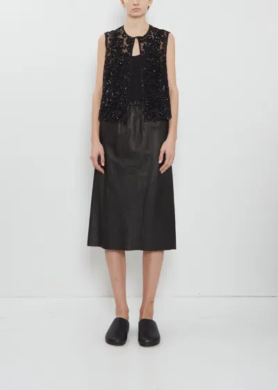 Ter Et Bantine Short Tube Leather Skirt In Black
