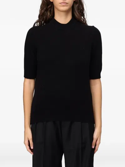 Ter Et Bantine Short-sleeve Mock-neck Sweater In Black