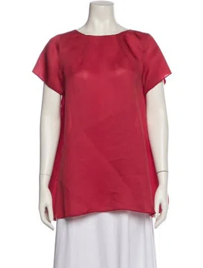Pre-owned Ter Et Bantine Silk Bateau Neckline T-shirt In Red