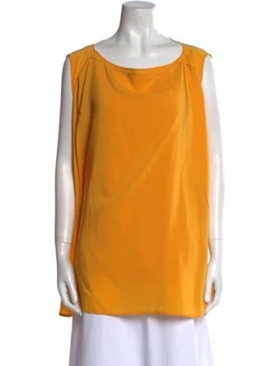 Pre-owned Ter Et Bantine Silk Cowl Neck Tunic In Yellow