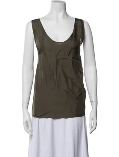 Pre-owned Ter Et Bantine Silk Scoop Neck Top W/ Tags In Green
