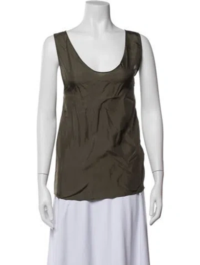 Pre-owned Ter Et Bantine Silk Scoop Neck Top W/ Tags In Green
