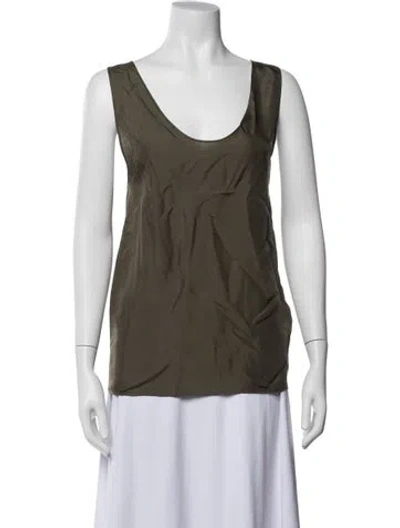 Pre-owned Ter Et Bantine Silk Scoop Neck Top W/ Tags In Green
