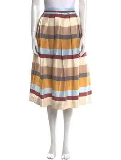 Pre-owned Ter Et Bantine Striped Midi Length Skirt In Multi