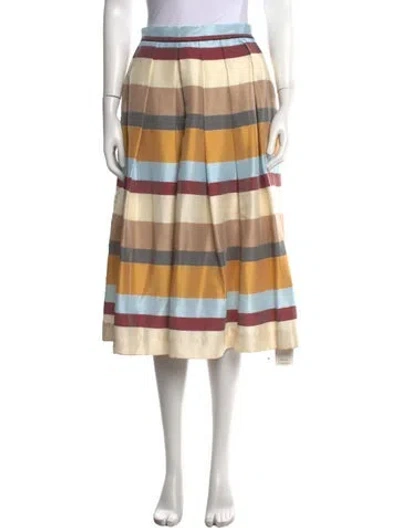 Pre-owned Ter Et Bantine Striped Midi Length Skirt In Neutrals