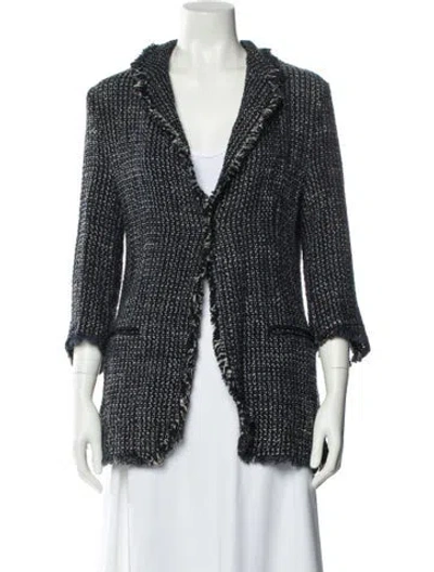 Pre-owned Ter Et Bantine Tweed Pattern Blazer In Black