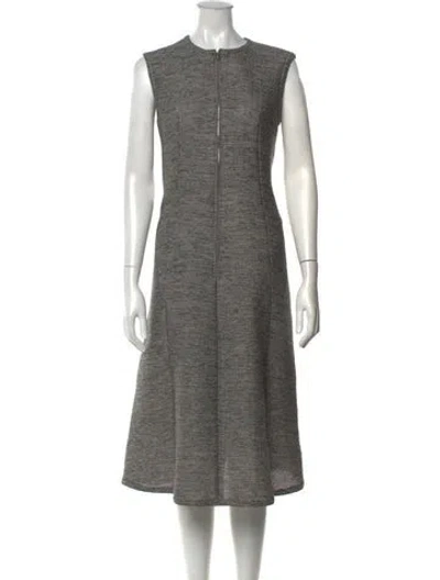 Pre-owned Ter Et Bantine Tweed Pattern Midi Length Dress In Grey