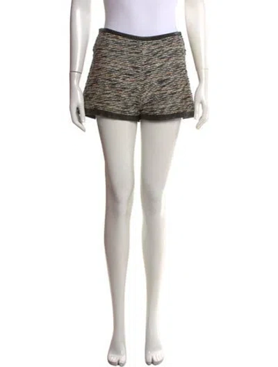 Pre-owned Ter Et Bantine Tweed Pattern Mini Shorts In White