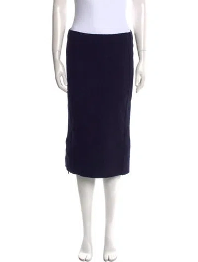 Pre-owned Ter Et Bantine Virgin Wool Knee-length Skirt In Blue