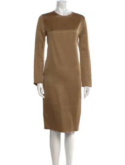 Pre-owned Ter Et Bantine Virgin Wool Midi Length Dress In Neutral