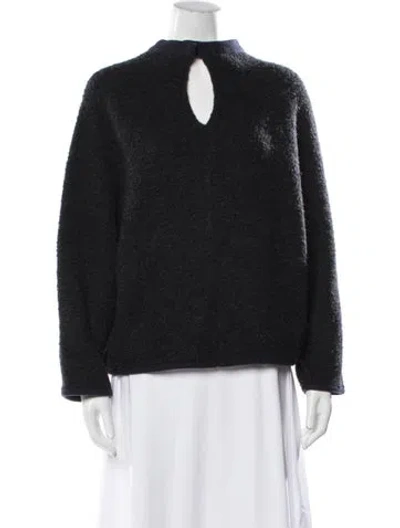 Pre-owned Ter Et Bantine Virgin Wool Mock Neck Top In Black