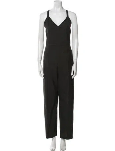 Pre-owned Ter Et Bantine Virgin Wool V-neck Jumpsuit In Black