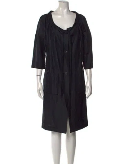Pre-owned Ter Et Bantine V-neck Midi Length Dress In Black