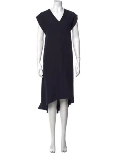 Pre-owned Ter Et Bantine V-neck Midi Length Dress In Blue